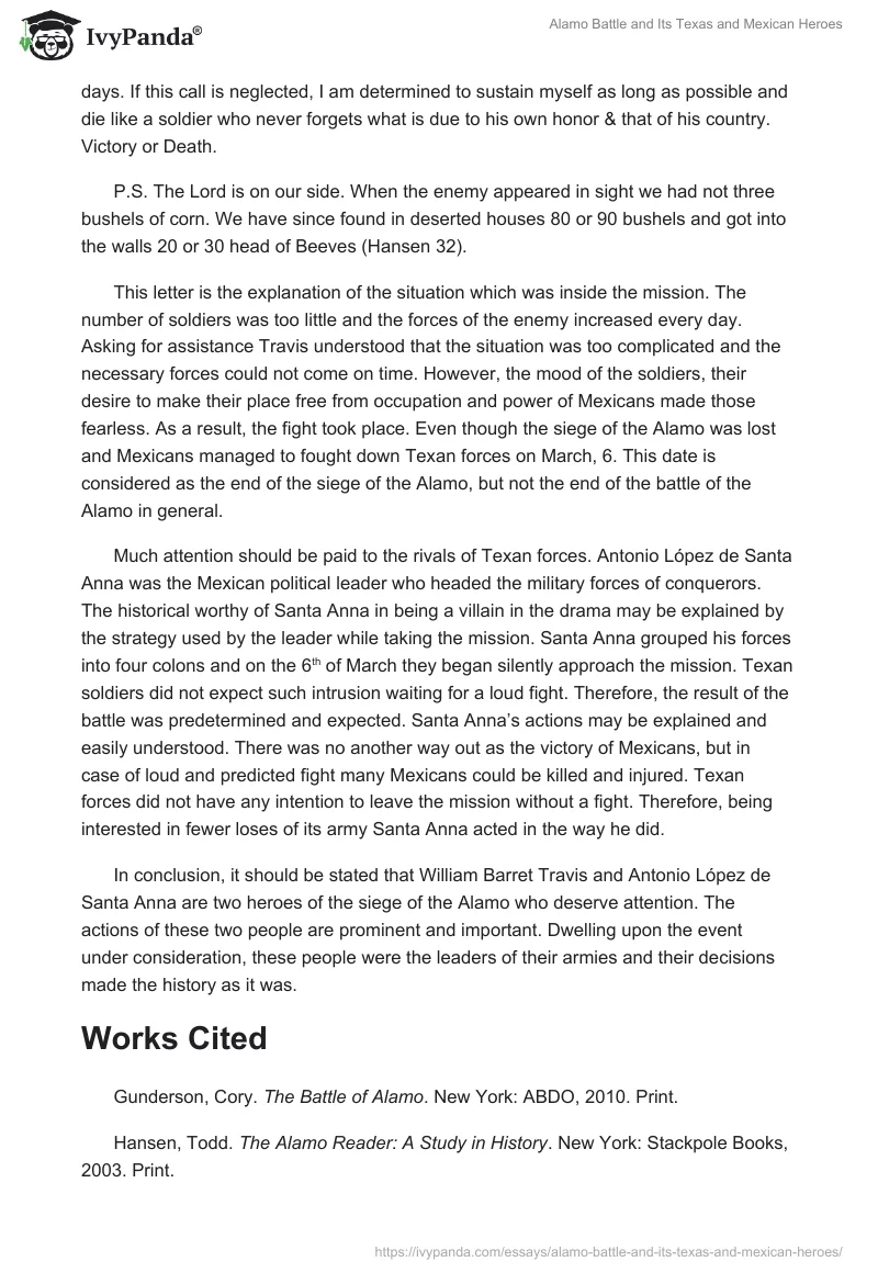 Alamo Battle and Its Texas and Mexican Heroes. Page 2