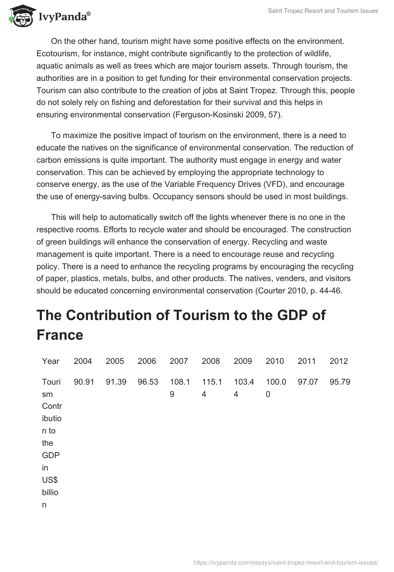 Saint Tropez Resort and Tourism Issues. Page 3