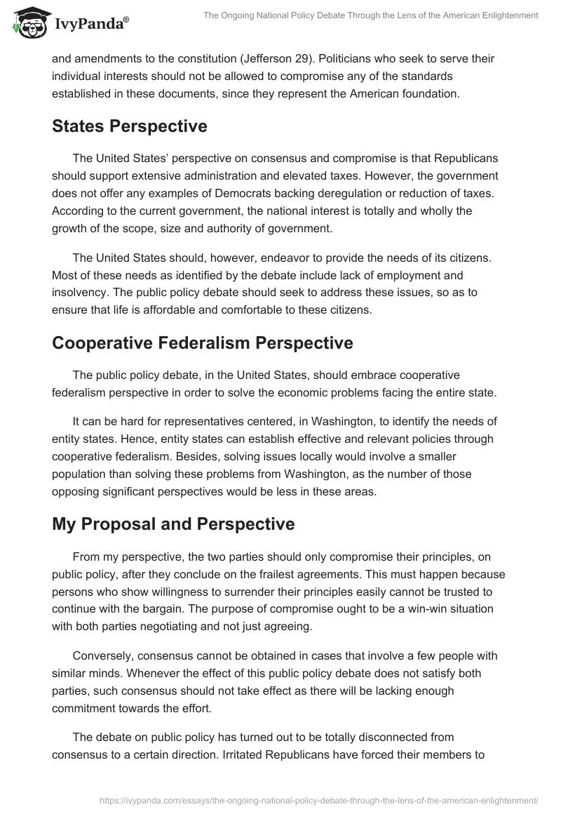 The Ongoing National Policy Debate Through the Lens of the American Enlightenment. Page 4