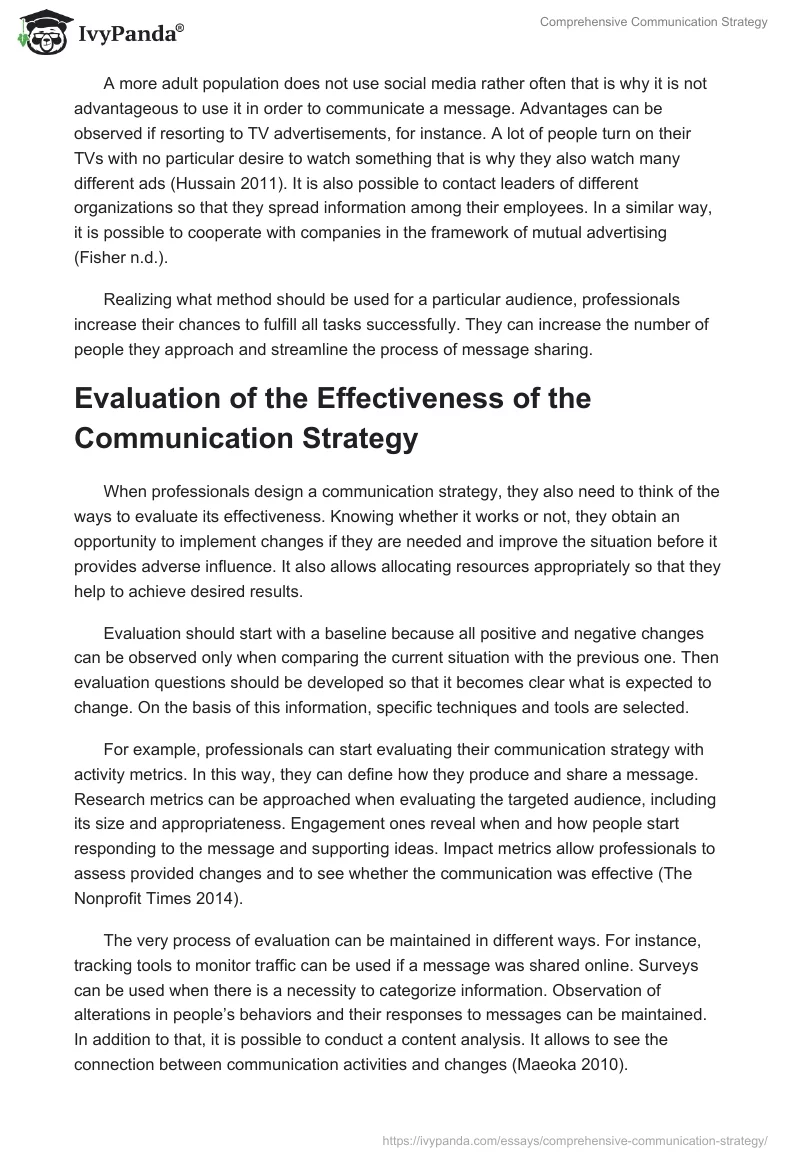 Comprehensive Communication Strategy. Page 4