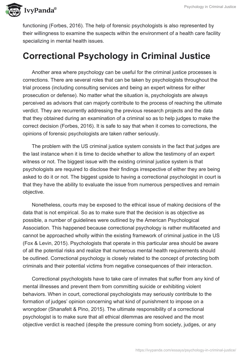 Psychology in Criminal Justice. Page 2