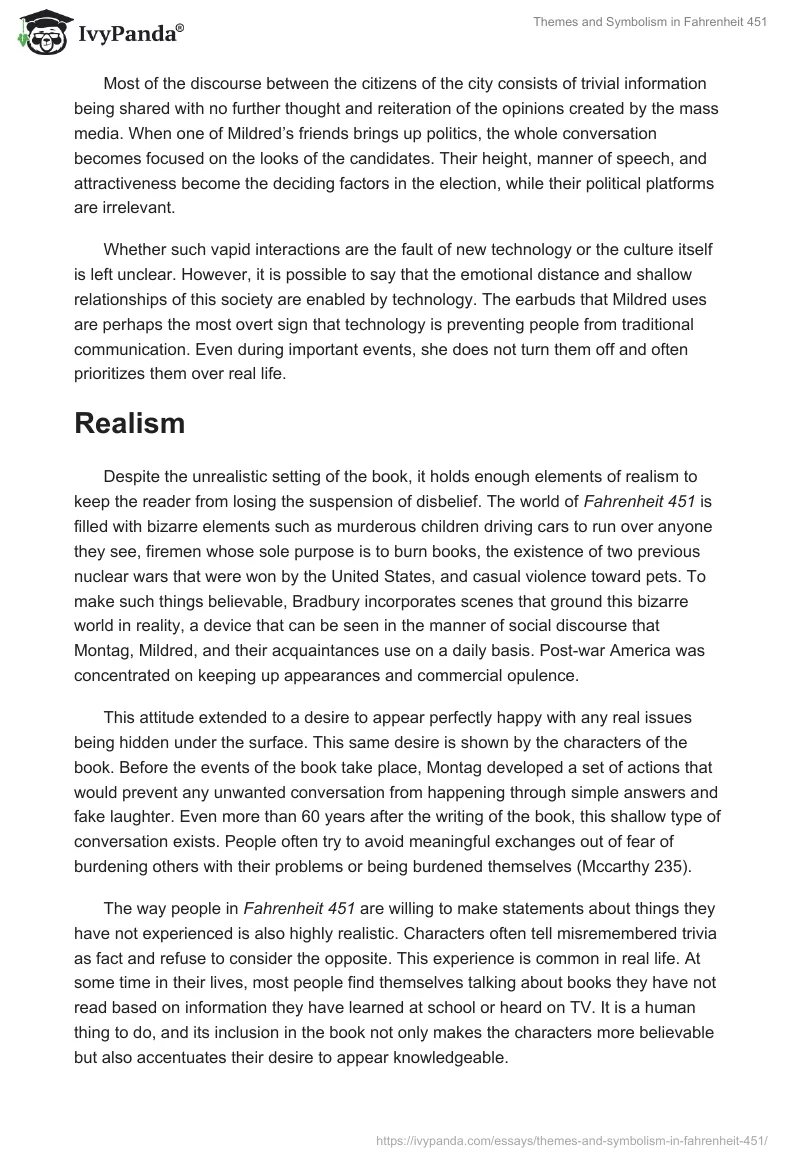Themes and Symbolism in "Fahrenheit 451". Page 5