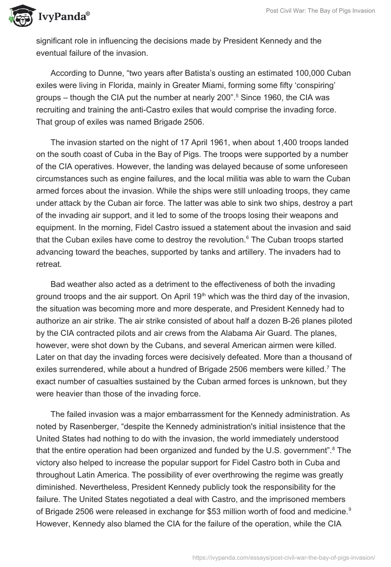 Post Civil War: The Bay of Pigs Invasion. Page 3