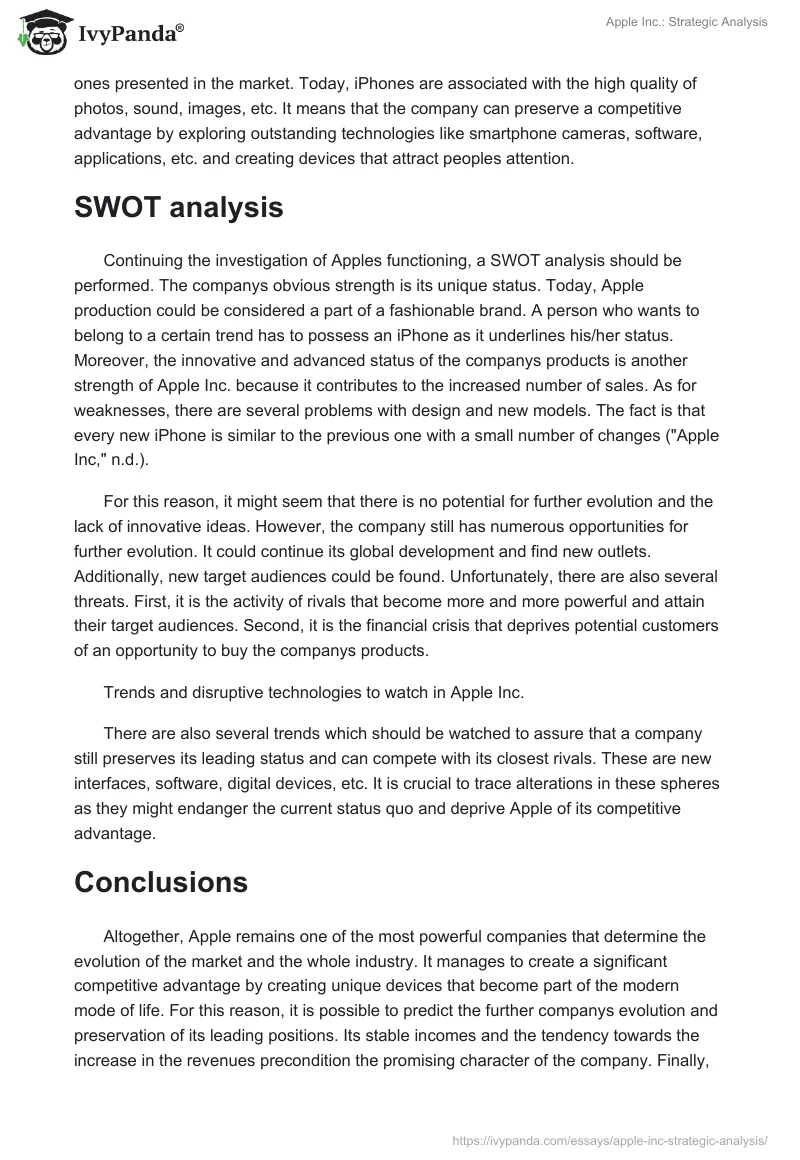 Apple Inc.: Strategic Analysis. Page 3