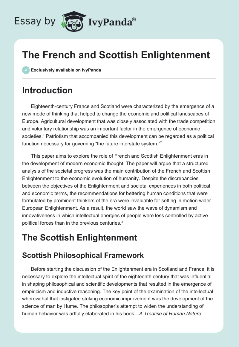 The French and Scottish Enlightenment. Page 1