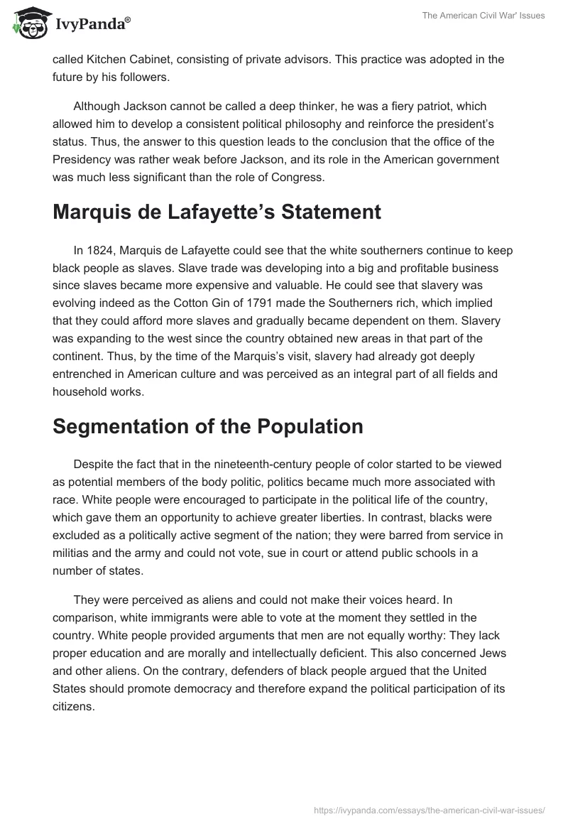 The American Civil War' Issues. Page 2