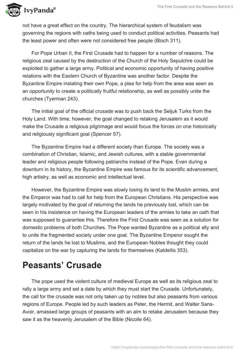 The First Crusade and the Reasons Behind It. Page 2