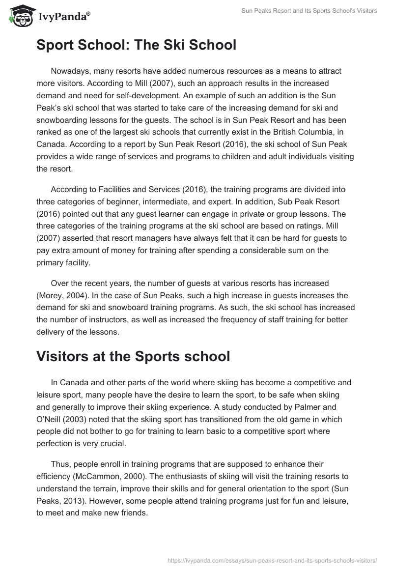 Sun Peaks Resort and Its Sports School's Visitors. Page 2