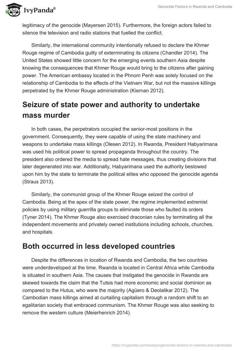Genocide Factors in Rwanda and Cambodia. Page 4