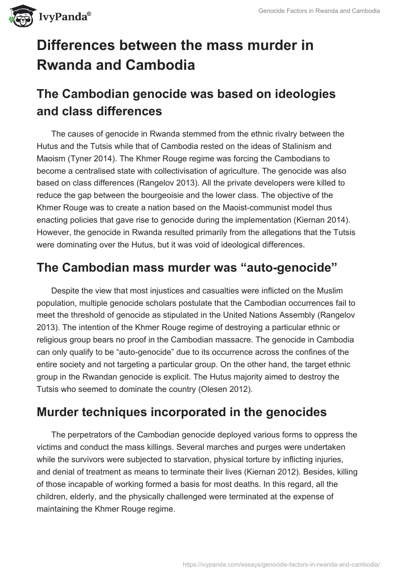 Genocide Factors in Rwanda and Cambodia. Page 5