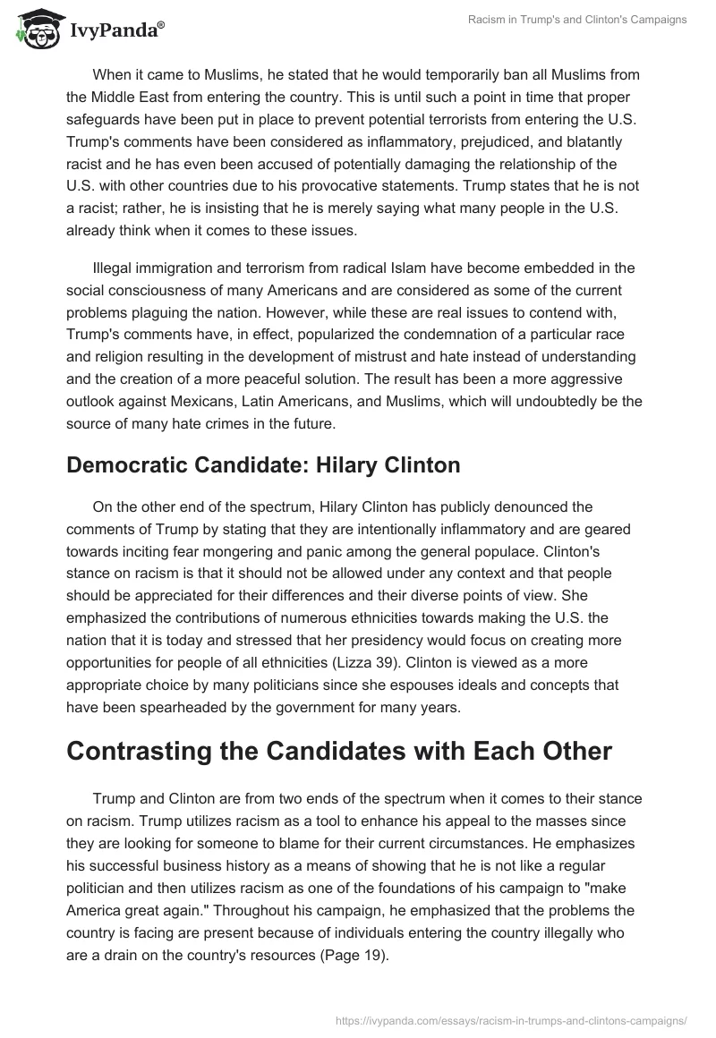 Racism in Trump's and Clinton's Campaigns. Page 2