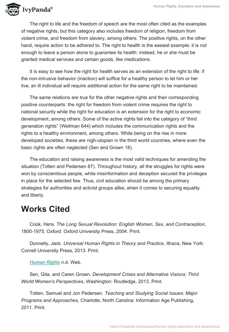Human Rights, Education and Awareness. Page 2