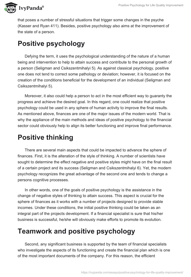 Positive Psychology for Life Quality Improvement. Page 2