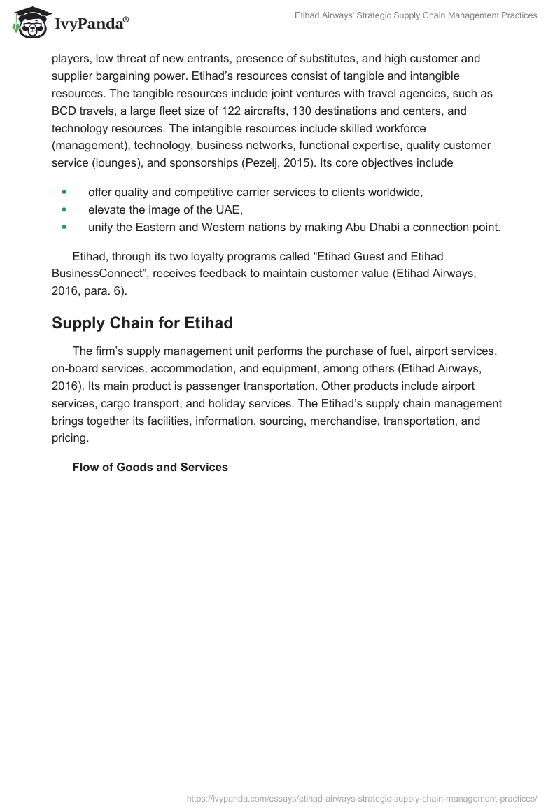 Etihad Airways' Strategic Supply Chain Management Practices. Page 2