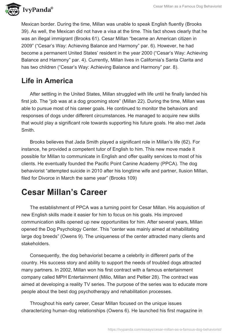 Cesar Millan as a Famous Dog Behaviorist. Page 2