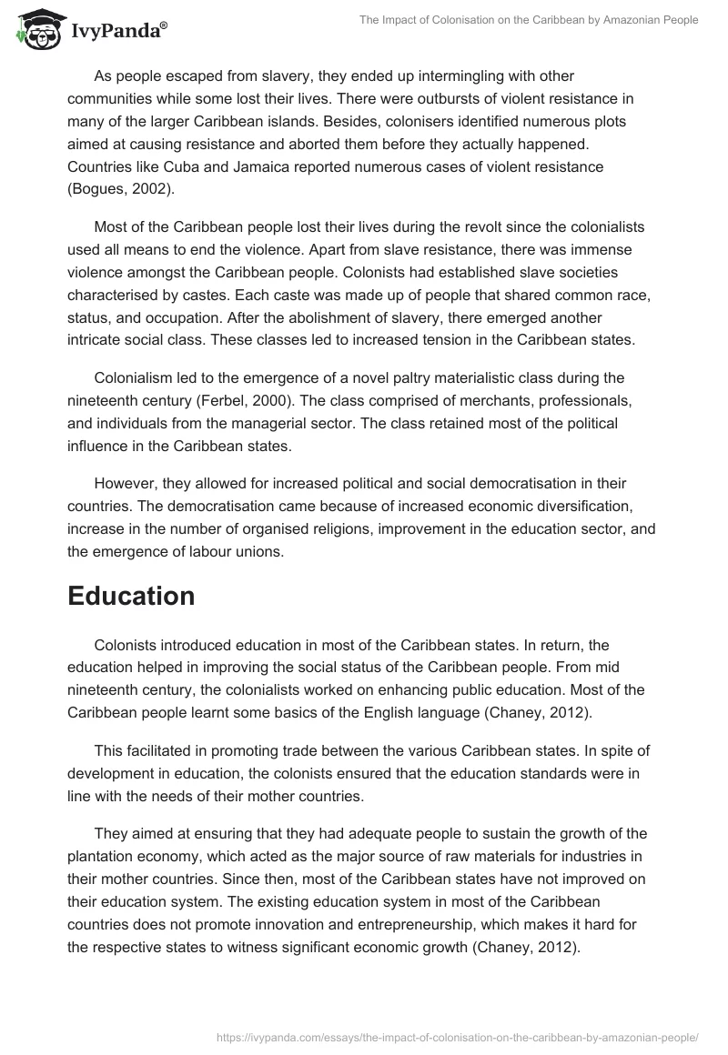 The Impact of Colonisation on the Caribbean by Amazonian People. Page 4