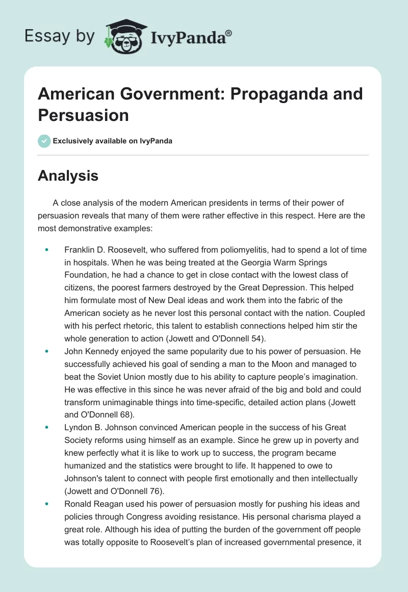 American Government: Propaganda and Persuasion. Page 1