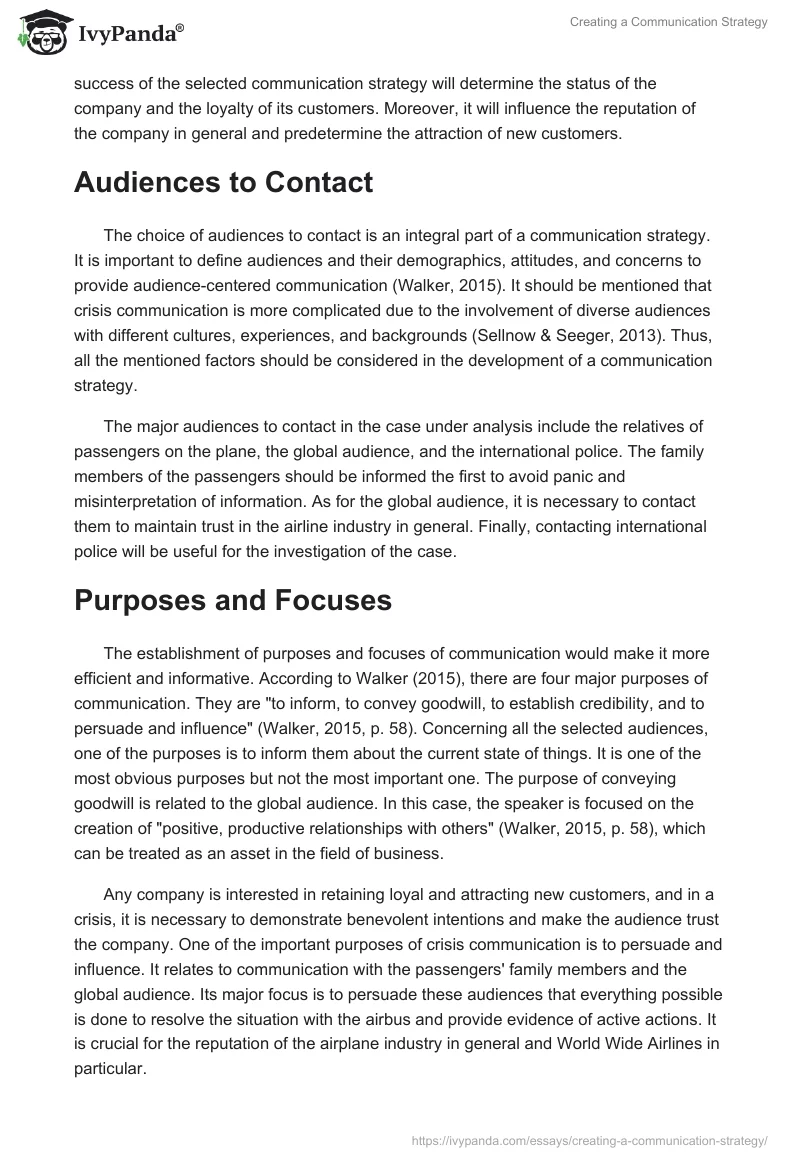 Creating a Communication Strategy. Page 2