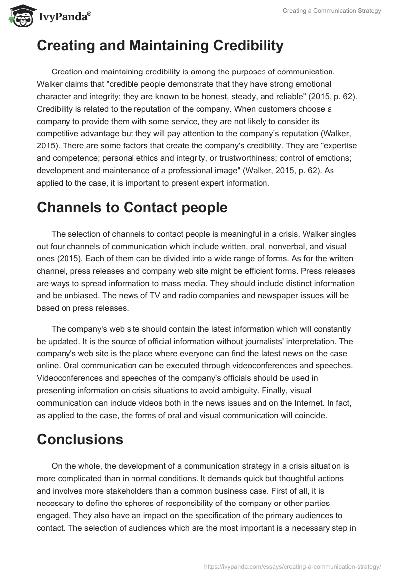 Creating a Communication Strategy. Page 3