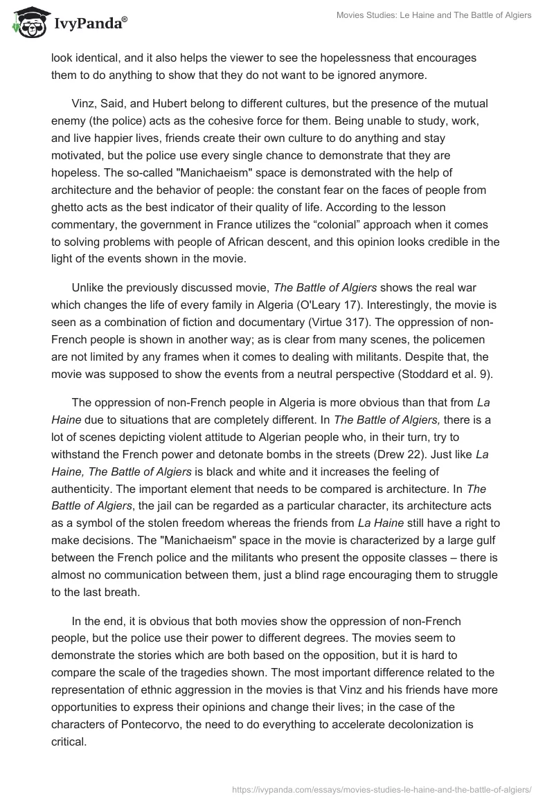 Movies Studies: "Le Haine" and The Battle of Algiers. Page 2