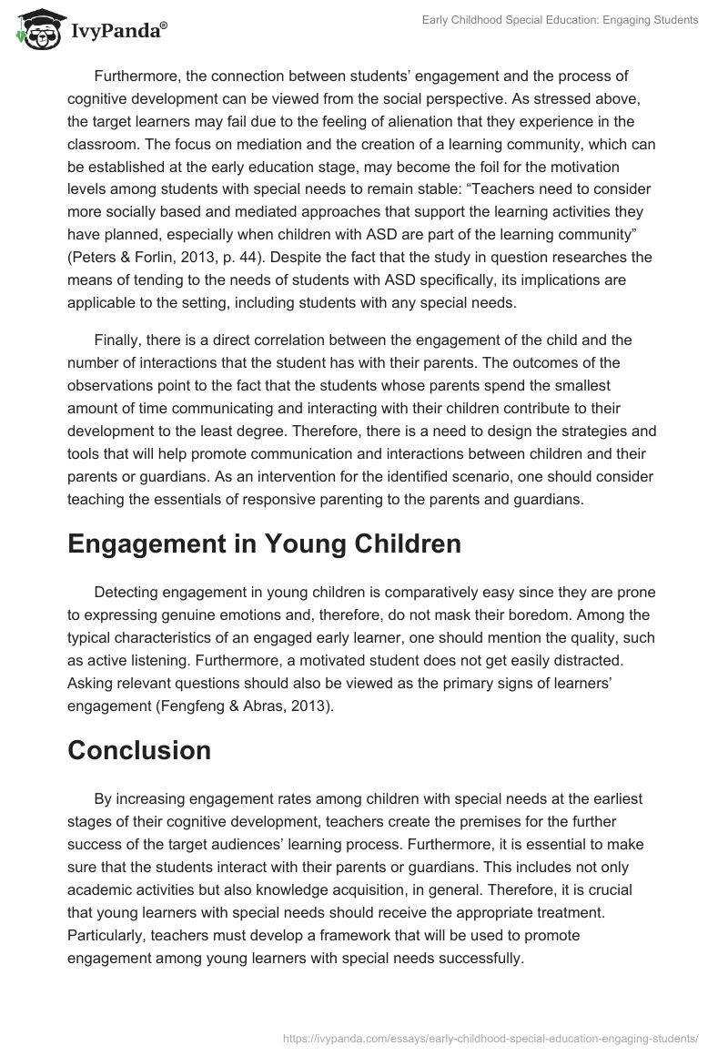 Early Childhood Special Education: Engaging Students. Page 2