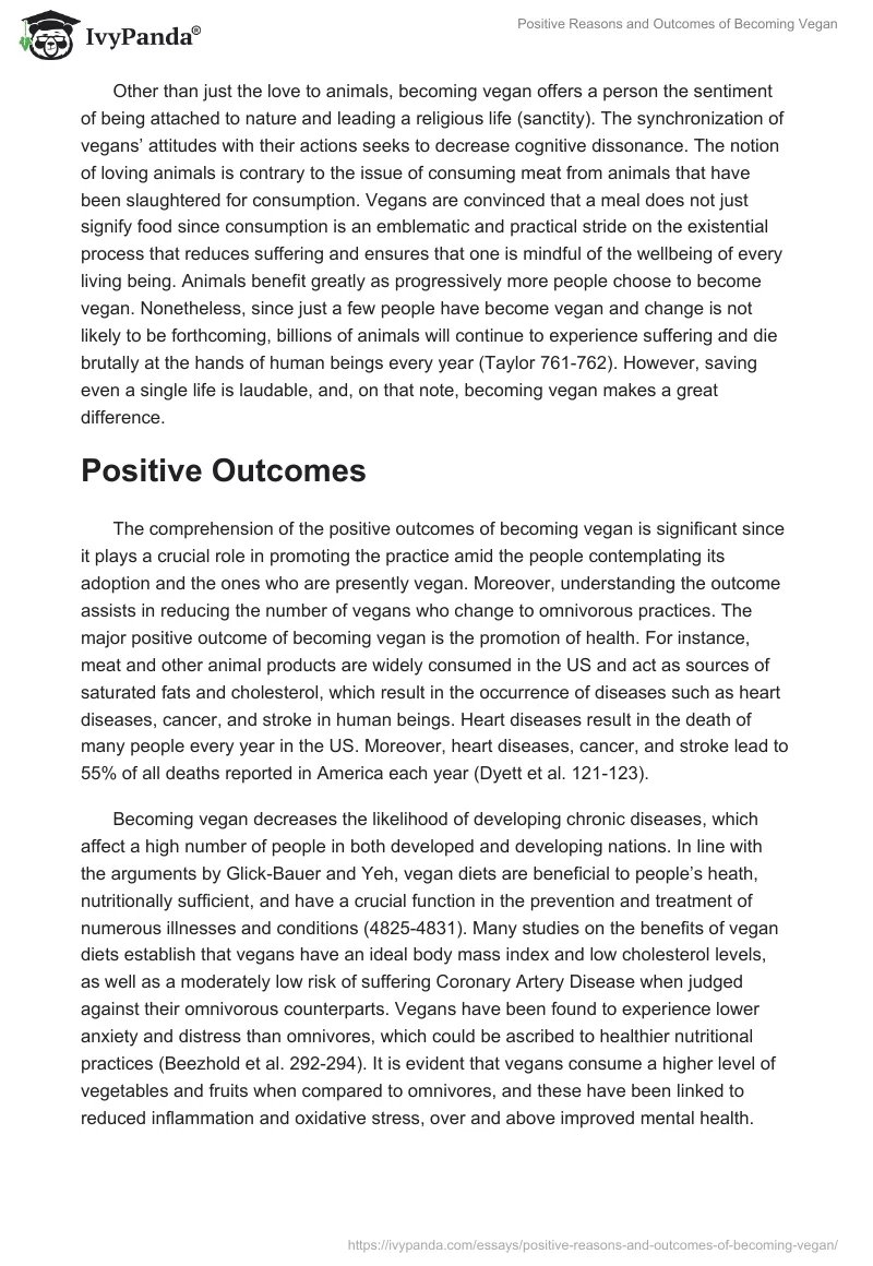 Positive Reasons and Outcomes of Becoming Vegan. Page 3