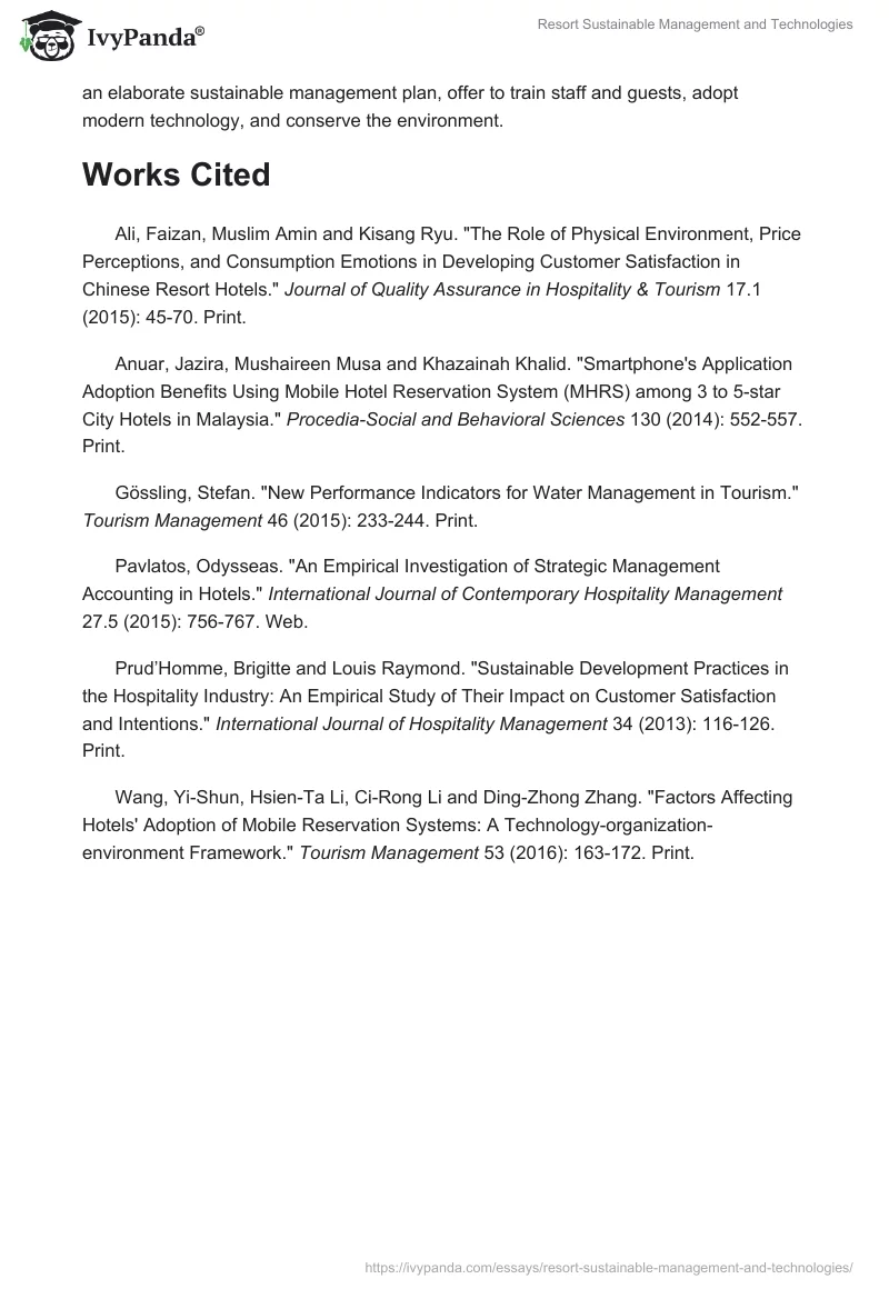 Resort Sustainable Management and Technologies. Page 5