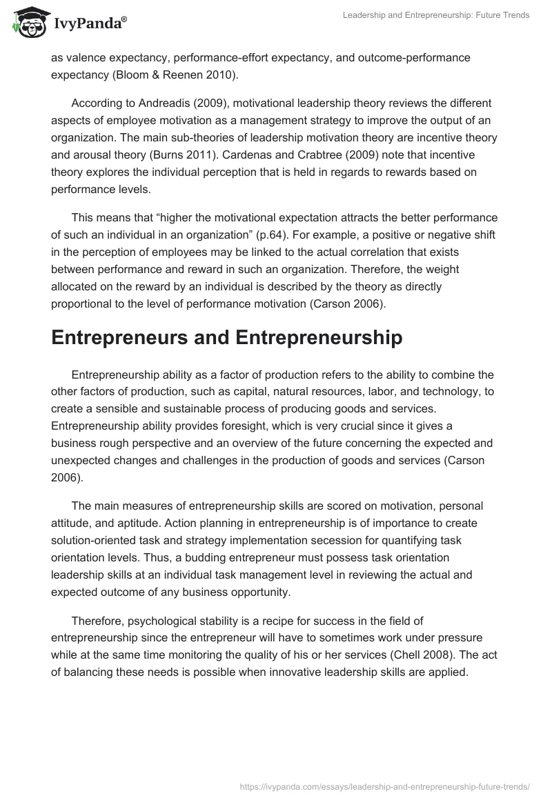 Leadership and Entrepreneurship: Future Trends. Page 2