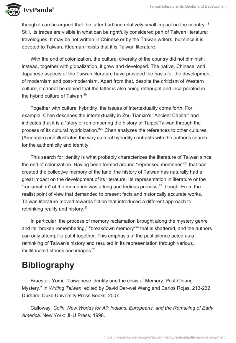 Taiwan Literature, Its Identity and Development. Page 3