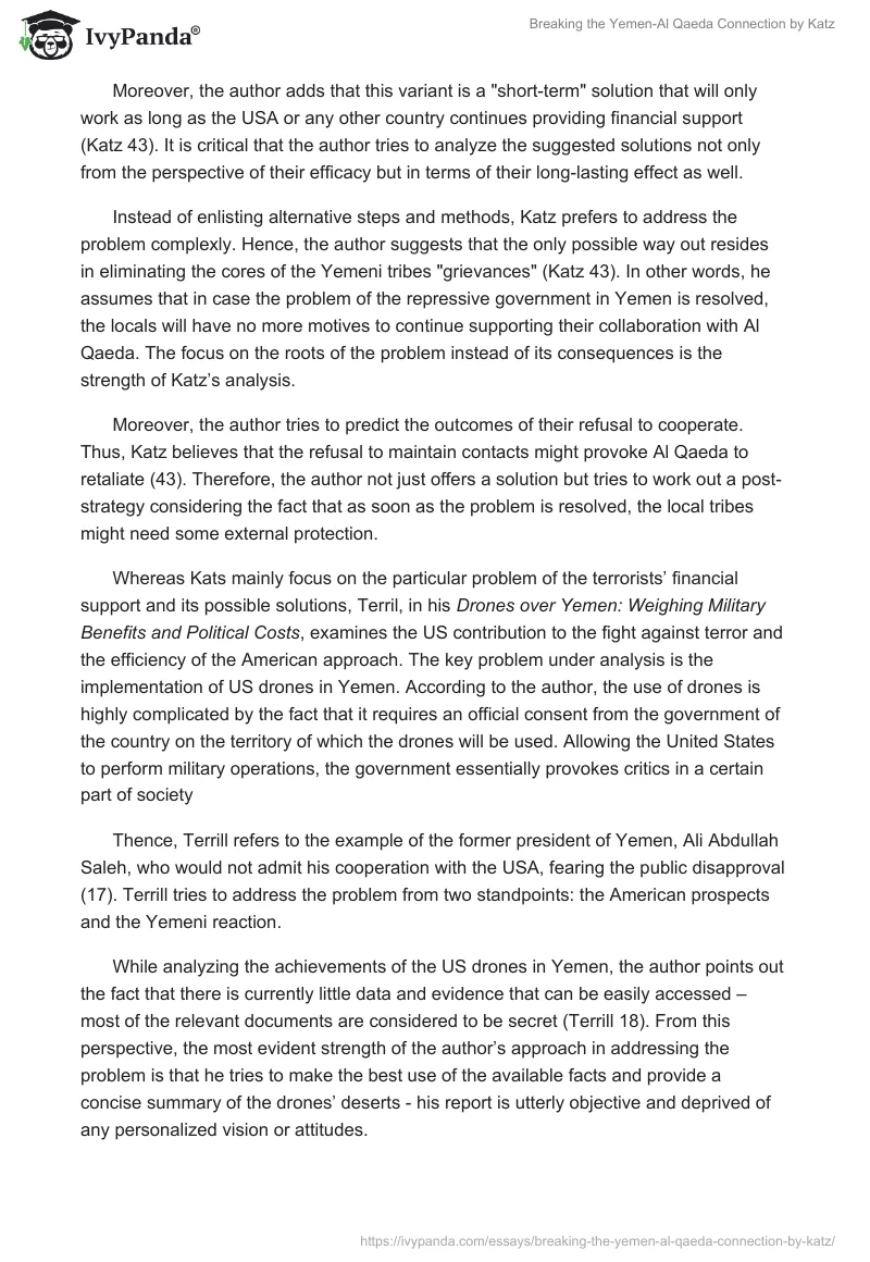 "Breaking the Yemen-Al Qaeda Connection" by Katz. Page 2