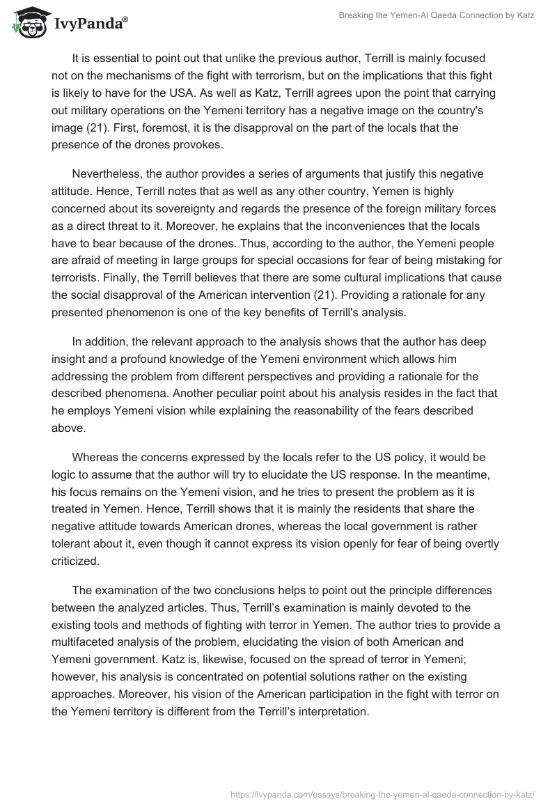 "Breaking the Yemen-Al Qaeda Connection" by Katz. Page 3