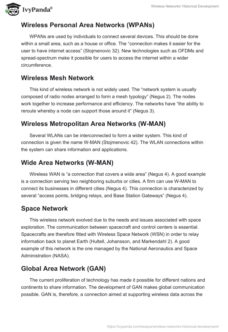 Wireless Networks' Historical Development. Page 3