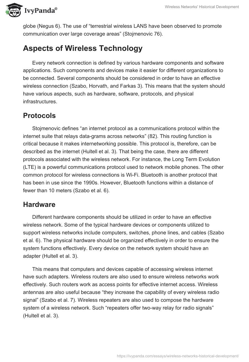 Wireless Networks' Historical Development. Page 4