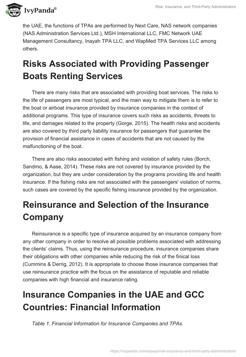 Risk, Insurance, and Third-Party Administrators. Page 2