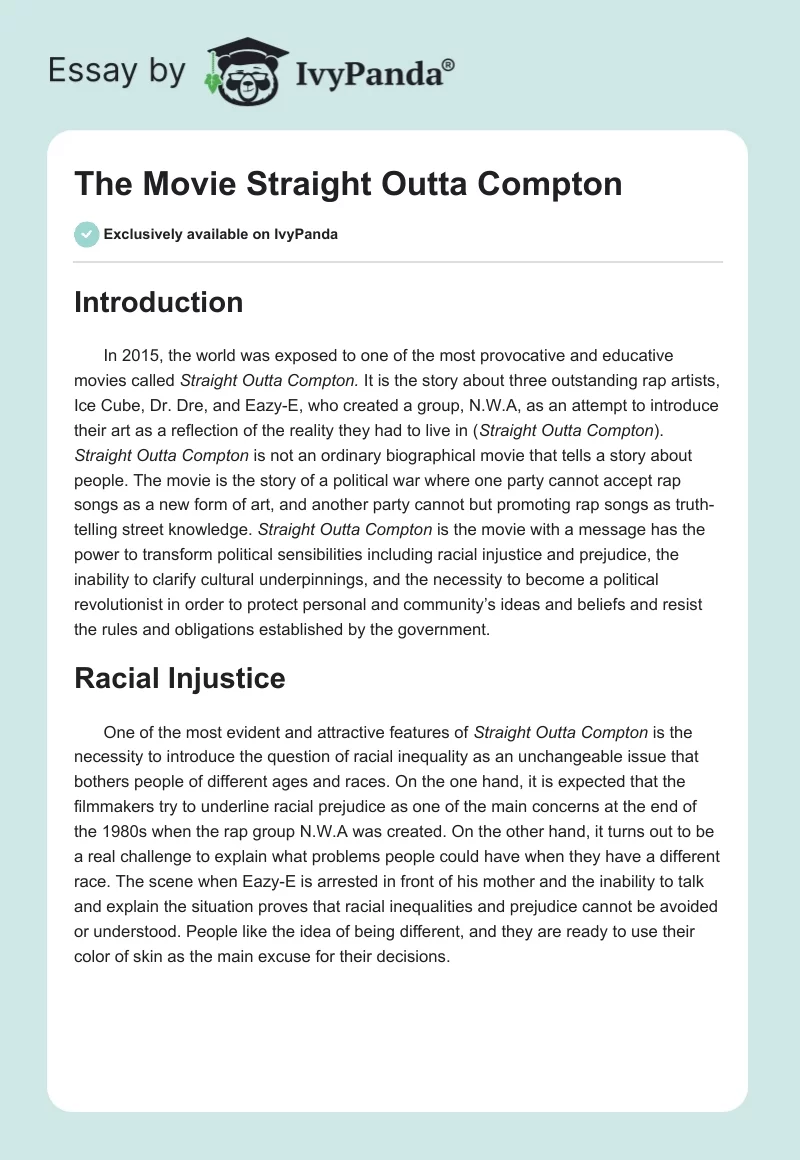 The Movie "Straight Outta Compton". Page 1