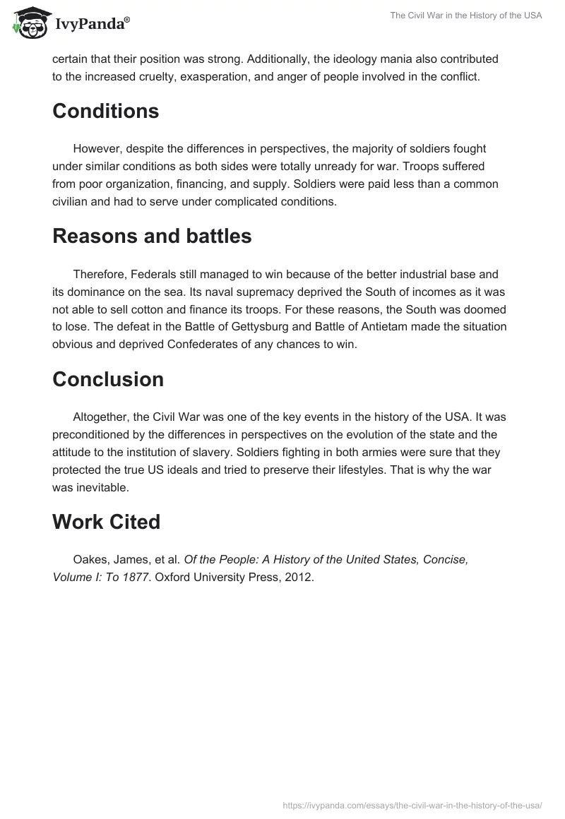 The Civil War in the History of the USA. Page 2
