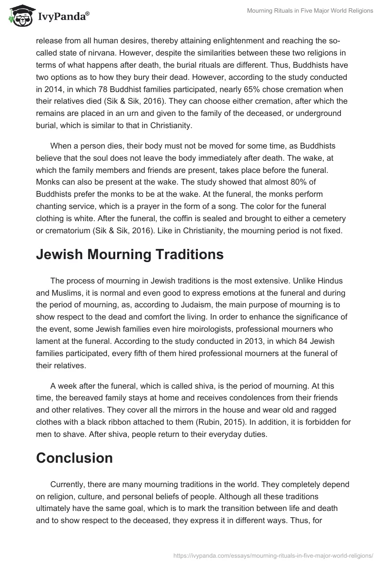 Mourning Rituals in Five Major World Religions. Page 3