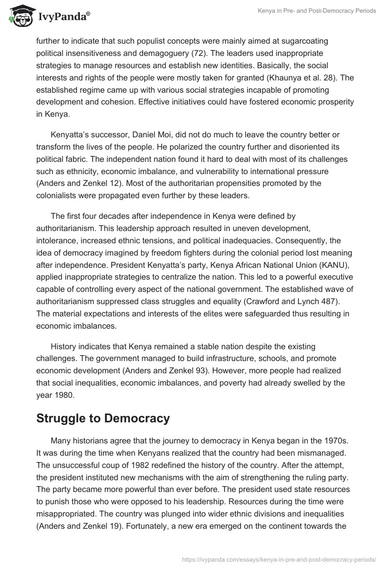 Kenya in Pre- and Post-Democracy Periods. Page 2