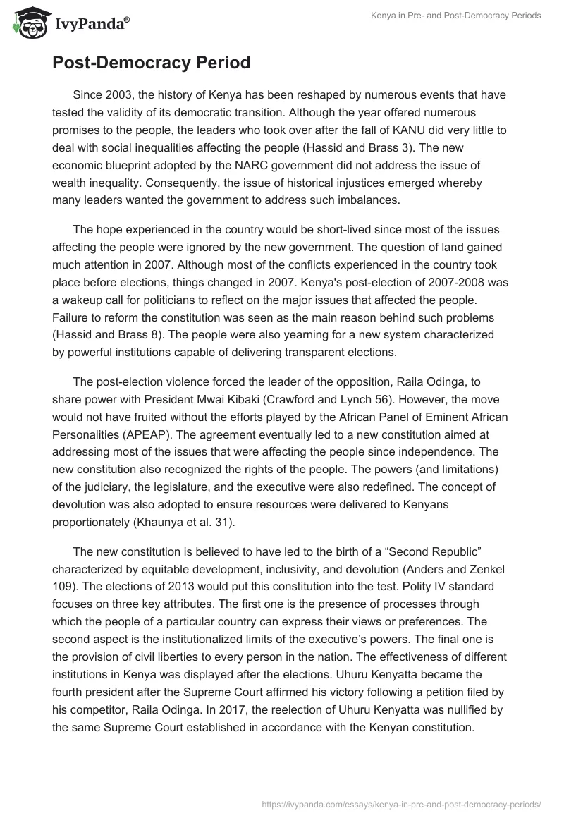 Kenya in Pre- and Post-Democracy Periods. Page 4