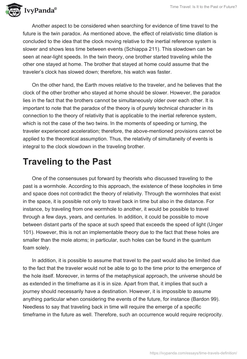 Time Travel: Is It to the Past or Future?. Page 2