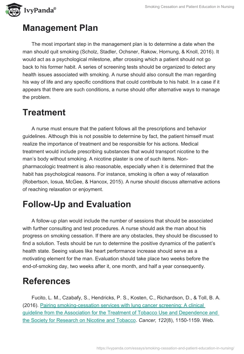 Smoking Cessation and Patient Education in Nursing - 621 Words | Essay ...