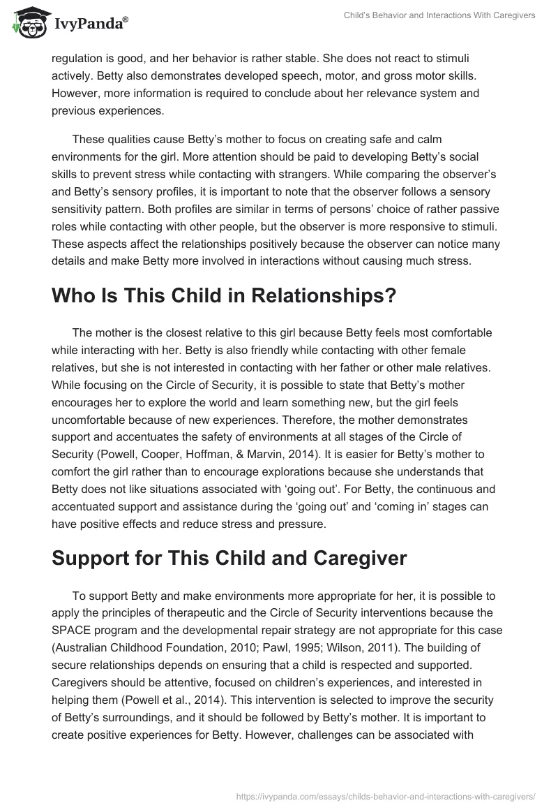 Child’s Behavior and Interactions With Caregivers. Page 2