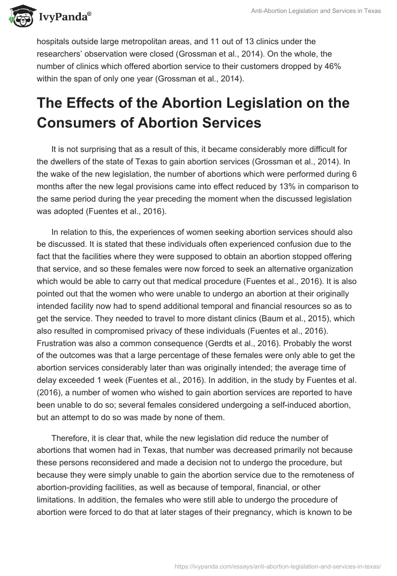 Anti-Abortion Legislation and Services in Texas. Page 2