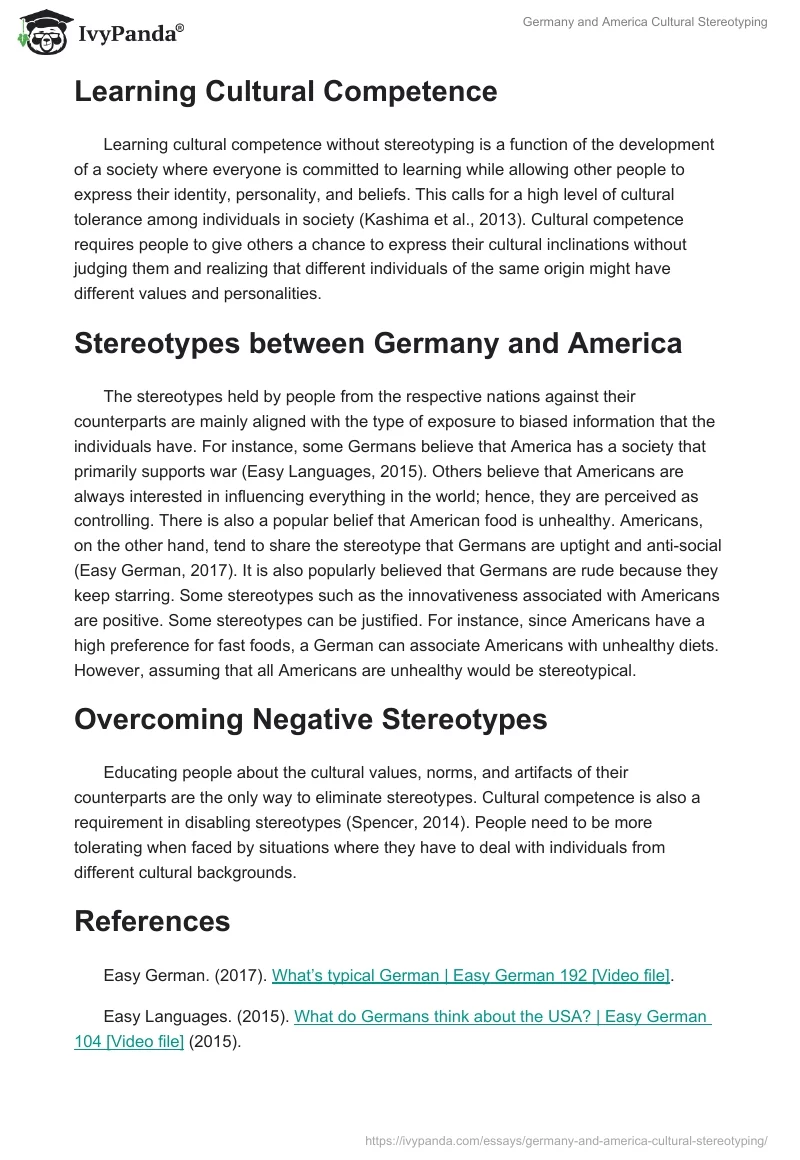 Germany and America Cultural Stereotyping. Page 2