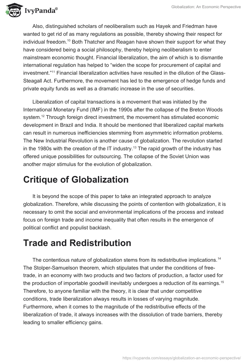 Globalization: An Economic Perspective. Page 3