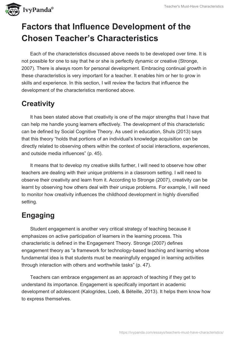 Teacher's Must-Have Characteristics. Page 3