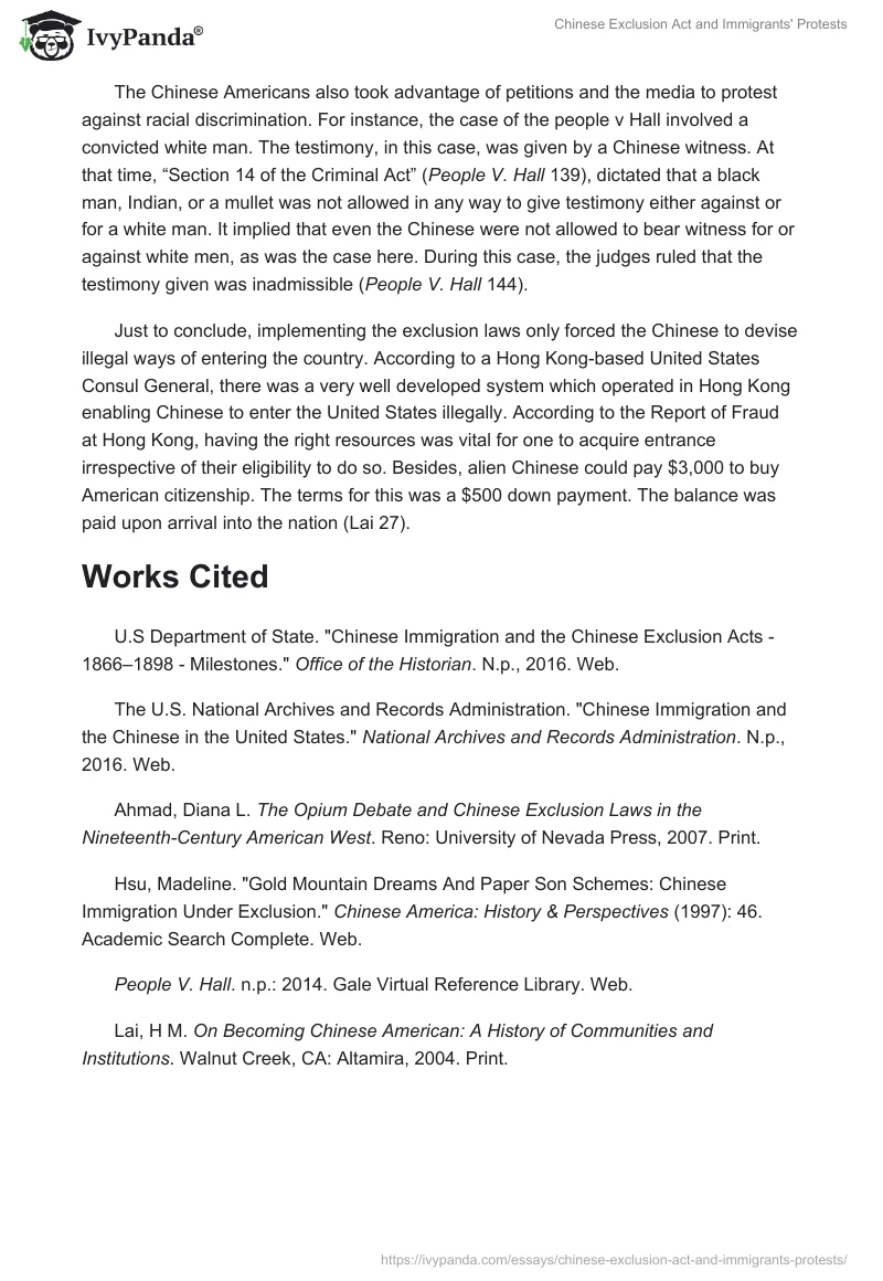 Chinese Exclusion Act and Immigrants' Protests. Page 2