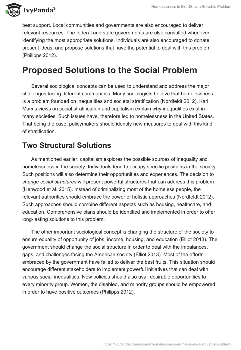 Homelessness in the US as a Solvable Problem. Page 4