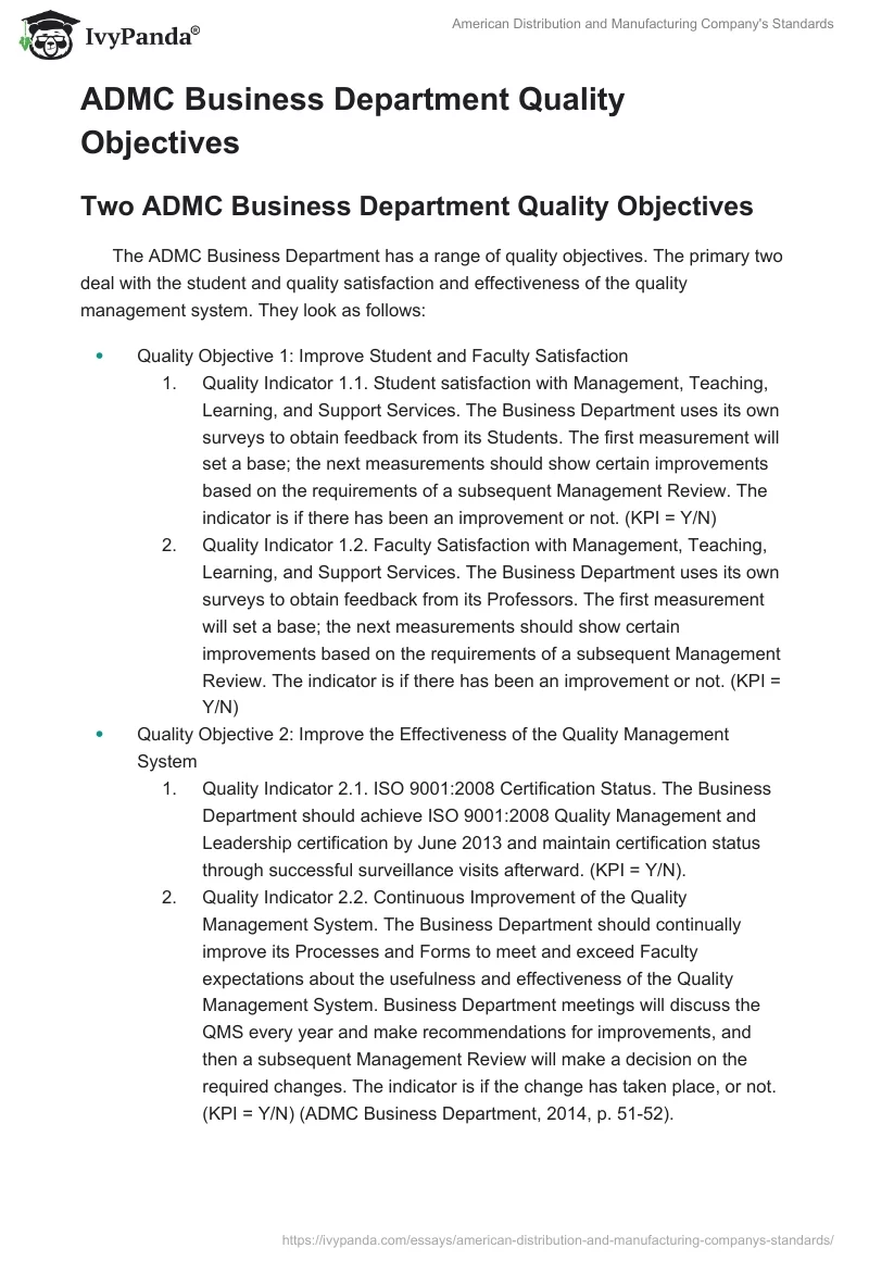American Distribution and Manufacturing Company's Standards. Page 3