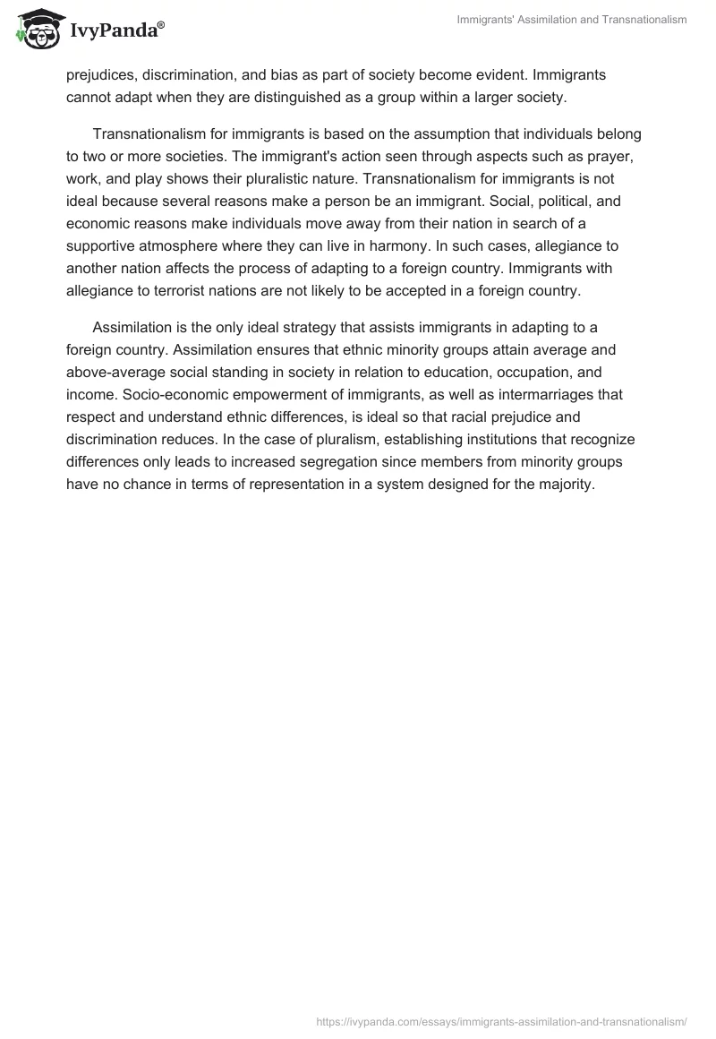 Immigrants' Assimilation and Transnationalism. Page 2